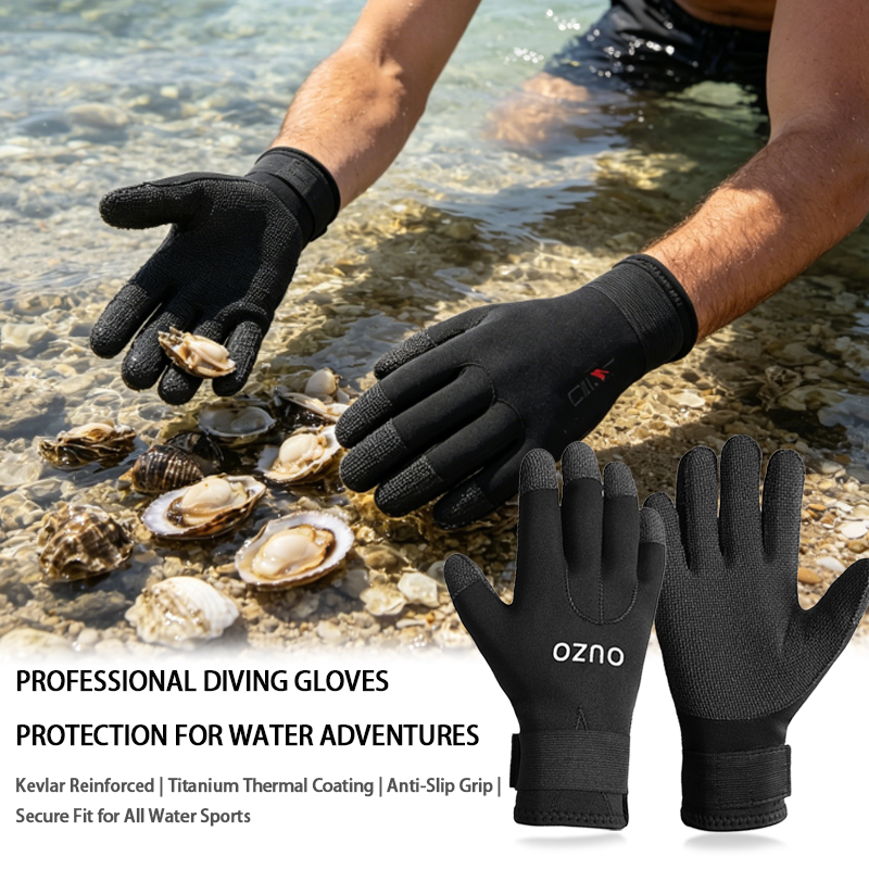 Wetsuit 3Mm Neoprene - ถุงมือดำน้ำเคลือบไทเทเนียม CR 3 มม. ป้องกันการบาด กันลื่น