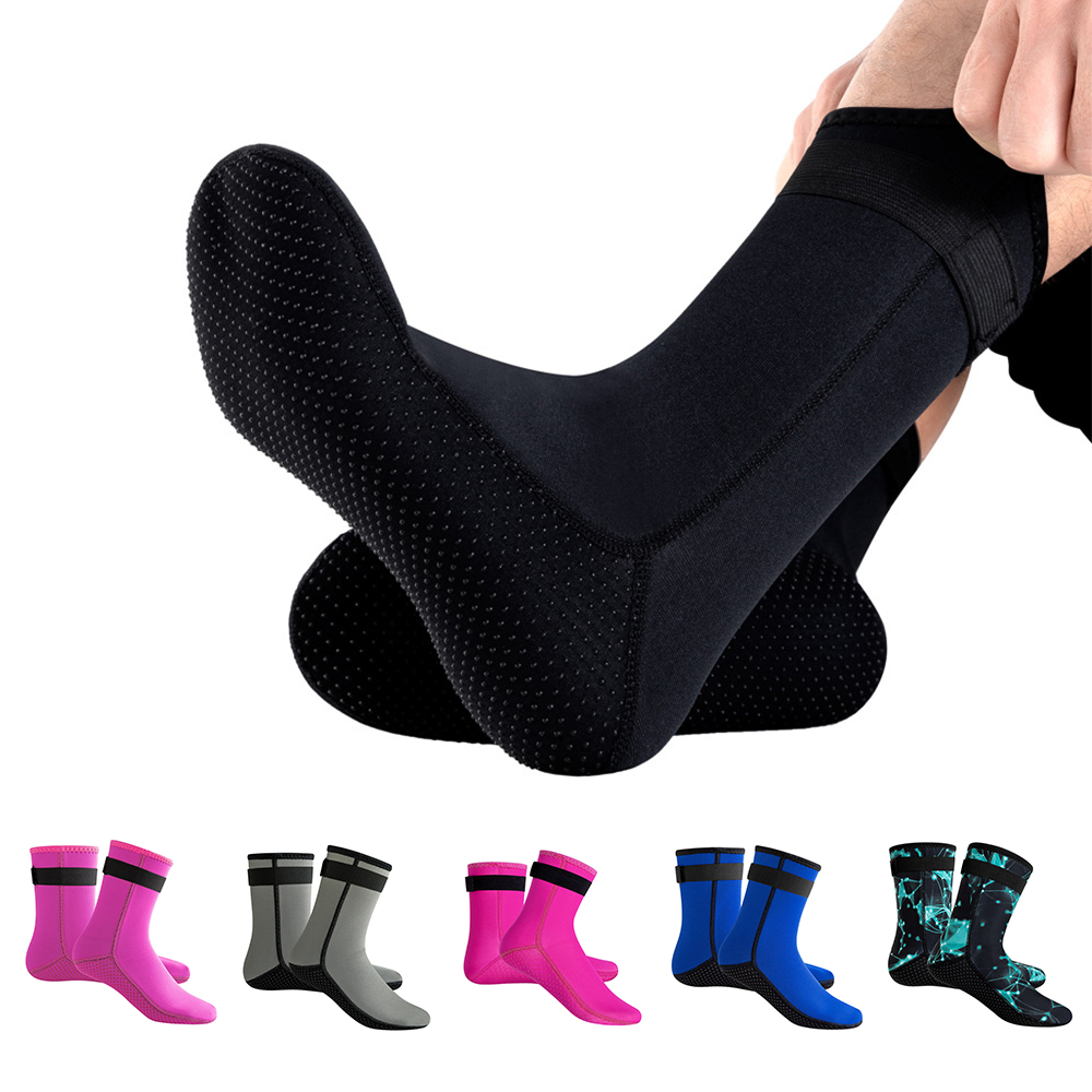 Wetsuit 3Mm Neoprene - 3mm Neoprene ดําน้ําดูปะการังรองเท้าดําน้ําถุงเท้าชายหาดรองเท้าชุดป้องกันรอยขีดข่วนร้อนลื่นฤดูหนาวว่ายน้ําชายทะเล