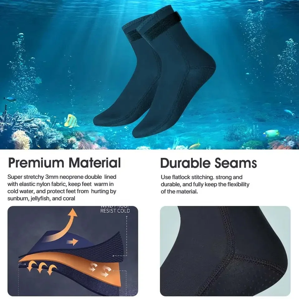 ถุงเท้าดำน้ำนีโอพรีน 3 มม. ชุด - Wetsuit 3Mm Neoprene บทวิจารณ์และราคา