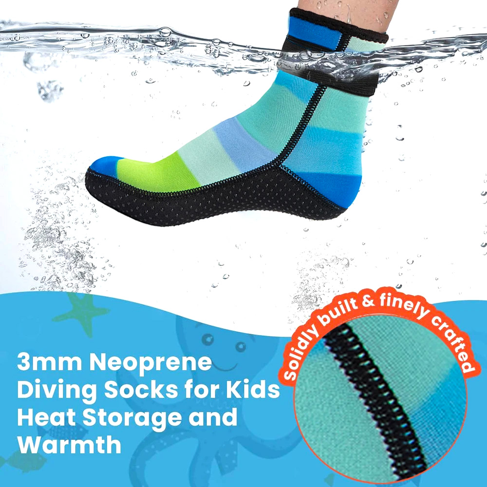 3 มม.เด็กดําน้ําถุงเท้าลื่น Ne - Wetsuit 3Mm Neoprene บทวิจารณ์และราคา
